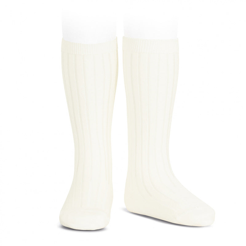 Condor 2016/2 Wide Rib Basic Knee High Sock - Cream - 2, 6