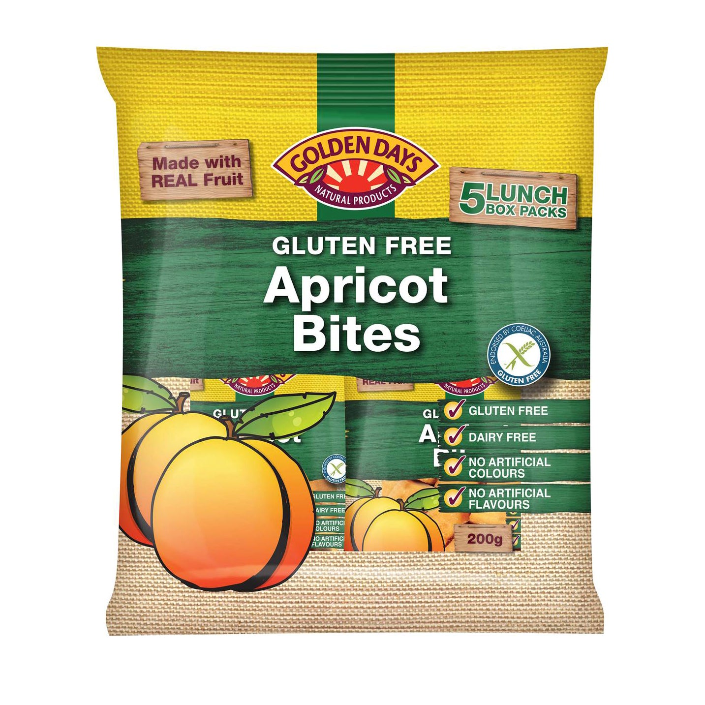 Golden Days Apricot Bites 5pkt/200g