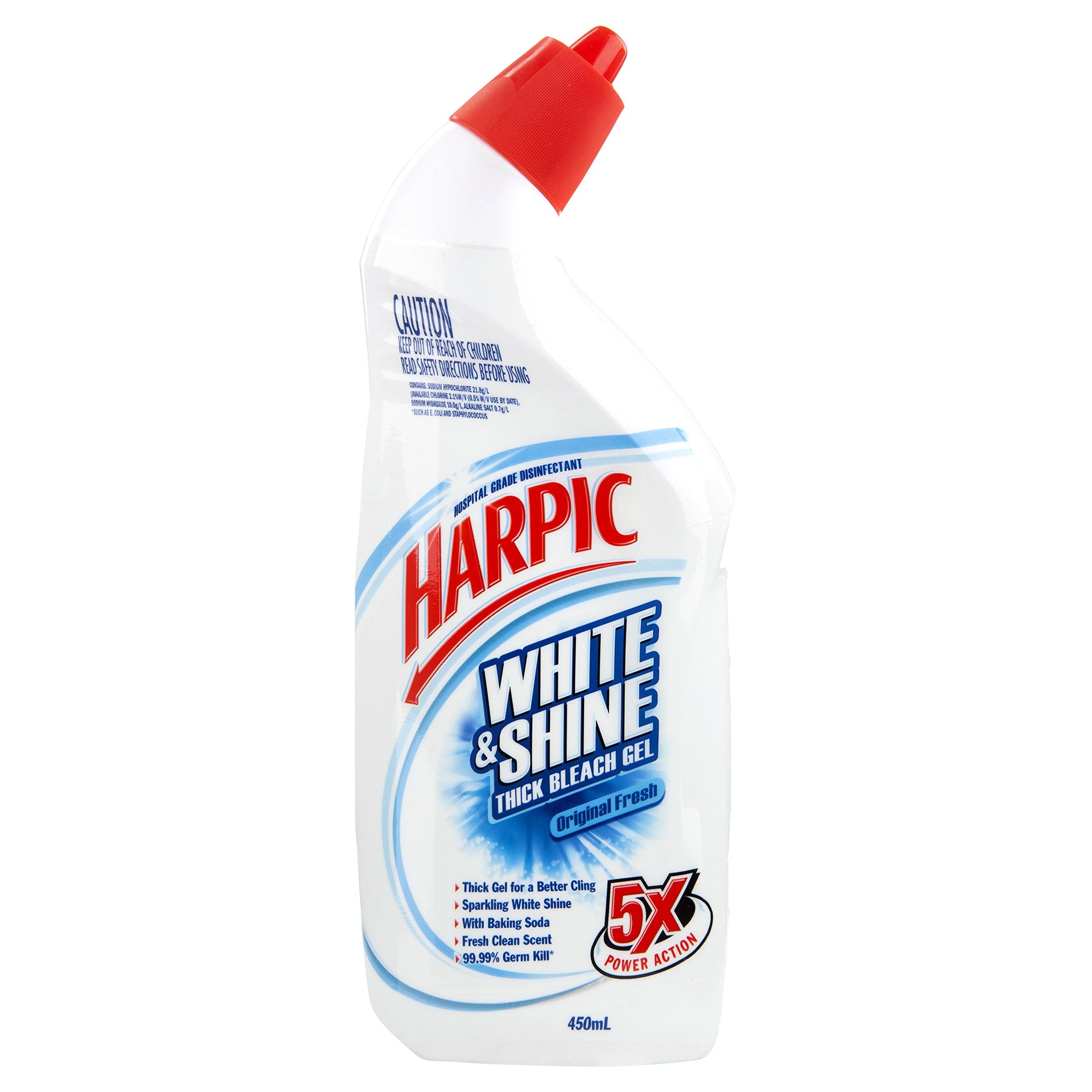 Harpic White & Shine Toilet Cleaner Bleach Gel Fresh 450ml