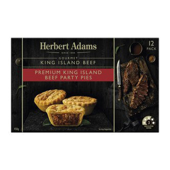 Herbert Adams Gourmet King Island Beef Party Pies 12pk 420g