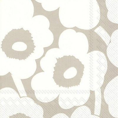 Marimekko Cocktail Napkin - Unikko Linen/White