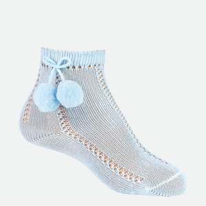 JC 32010 Openwork Pompom Ankle Sock