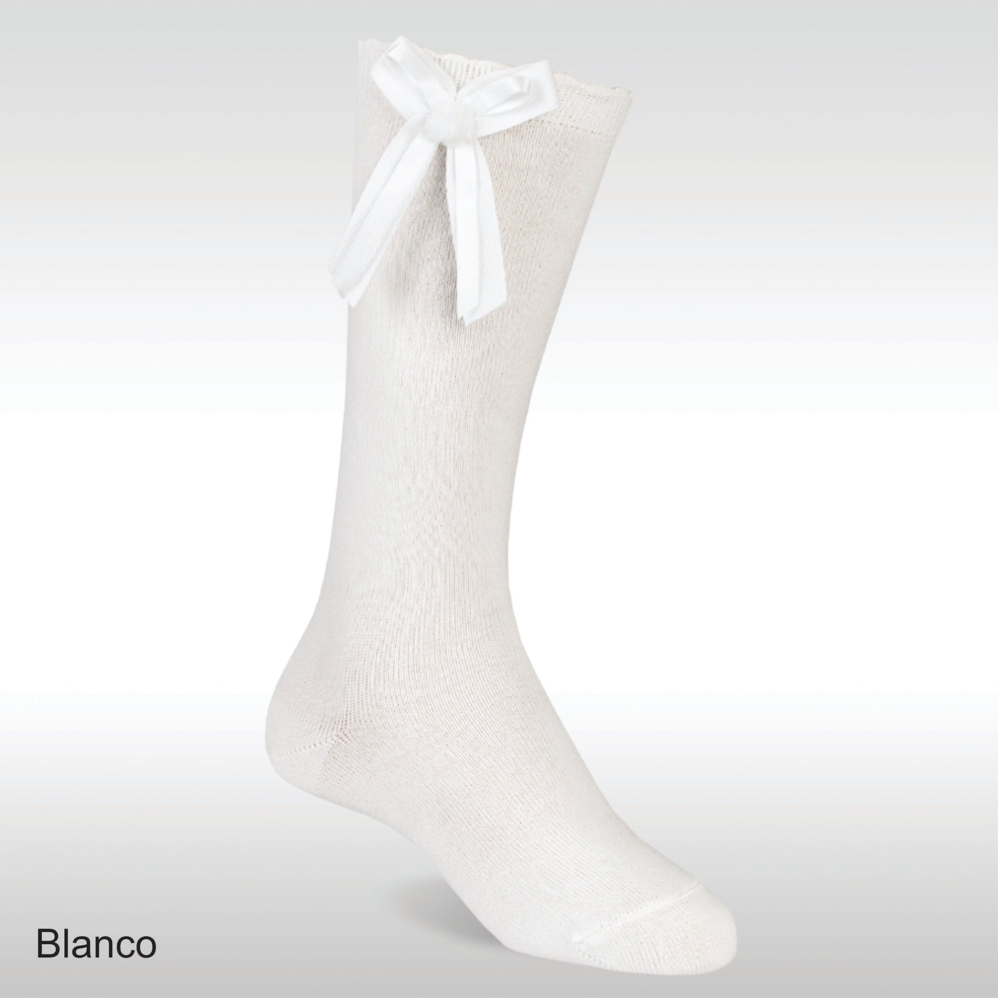 JC56100 Double Bow & Borlon Knee High Sock - white - 2