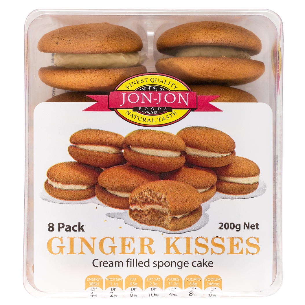 Jon Jon Ginger Kisses 200g 8pk