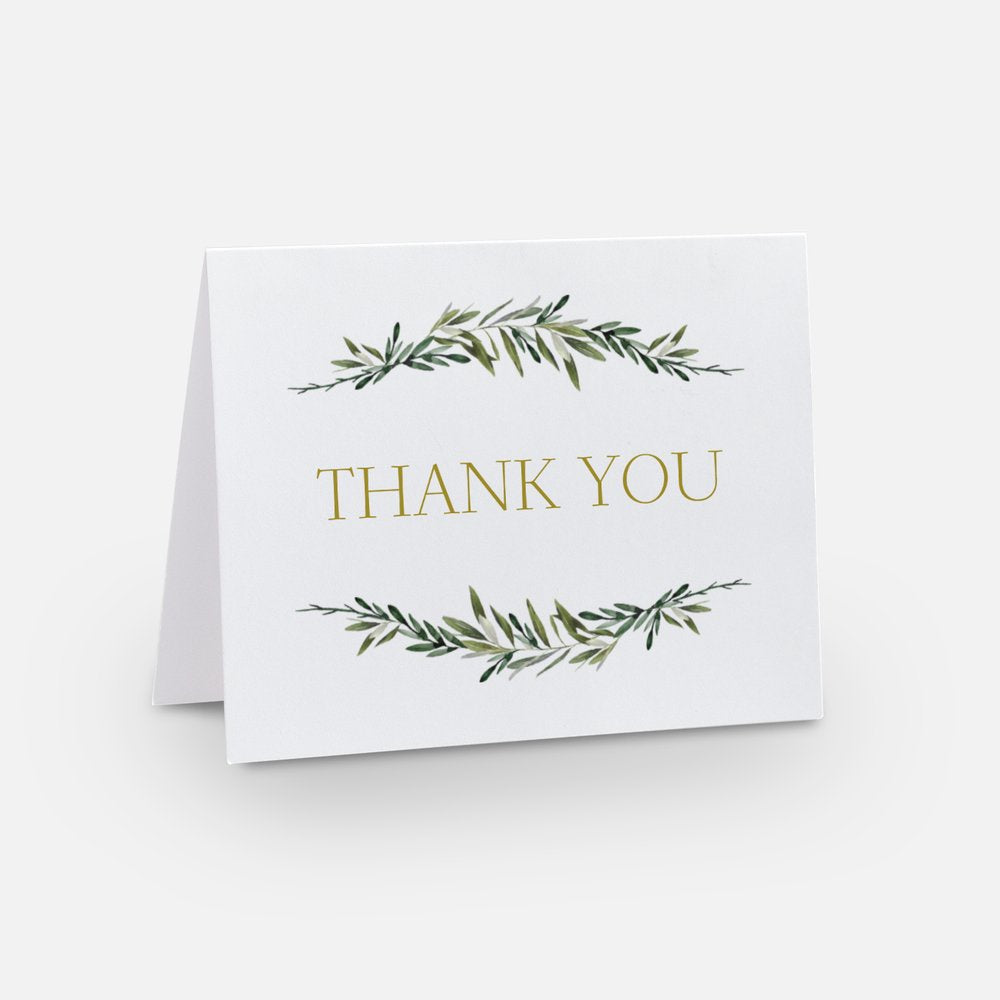 Laurel Spray Thank You Cards - 10 Pack