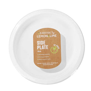 Lemon & Lime Disposable Side Plate White 18cm 30pk