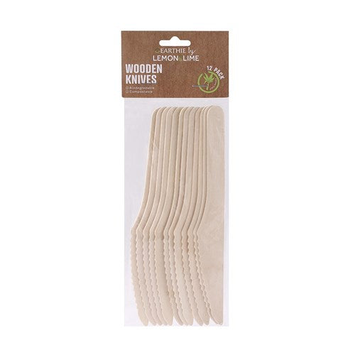 Lemon & Lime Eco Wooden Knives 16.5cm 12pk