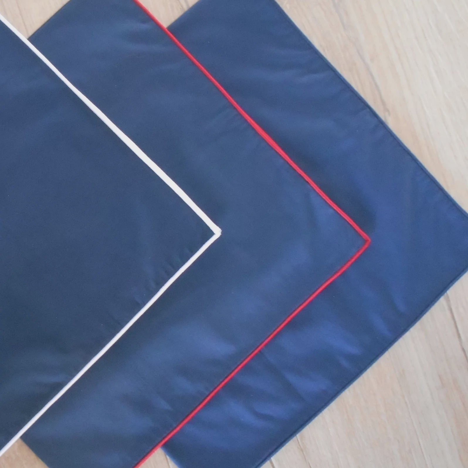 Liberty Plain Scarf 59 x 59cm Navy with Red