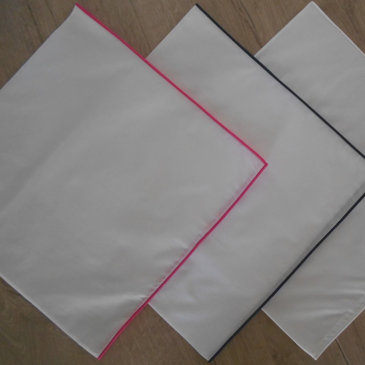 Liberty Plain Scarf 59 x 59cm White with Hot Pink