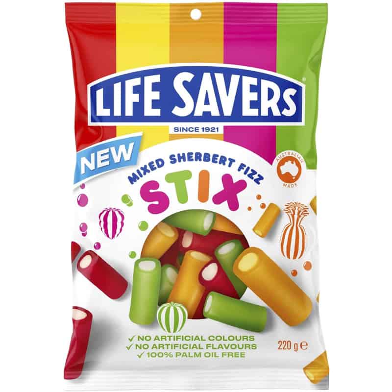 LifeSavers Mixed Sherbet Fizz Stix 220g