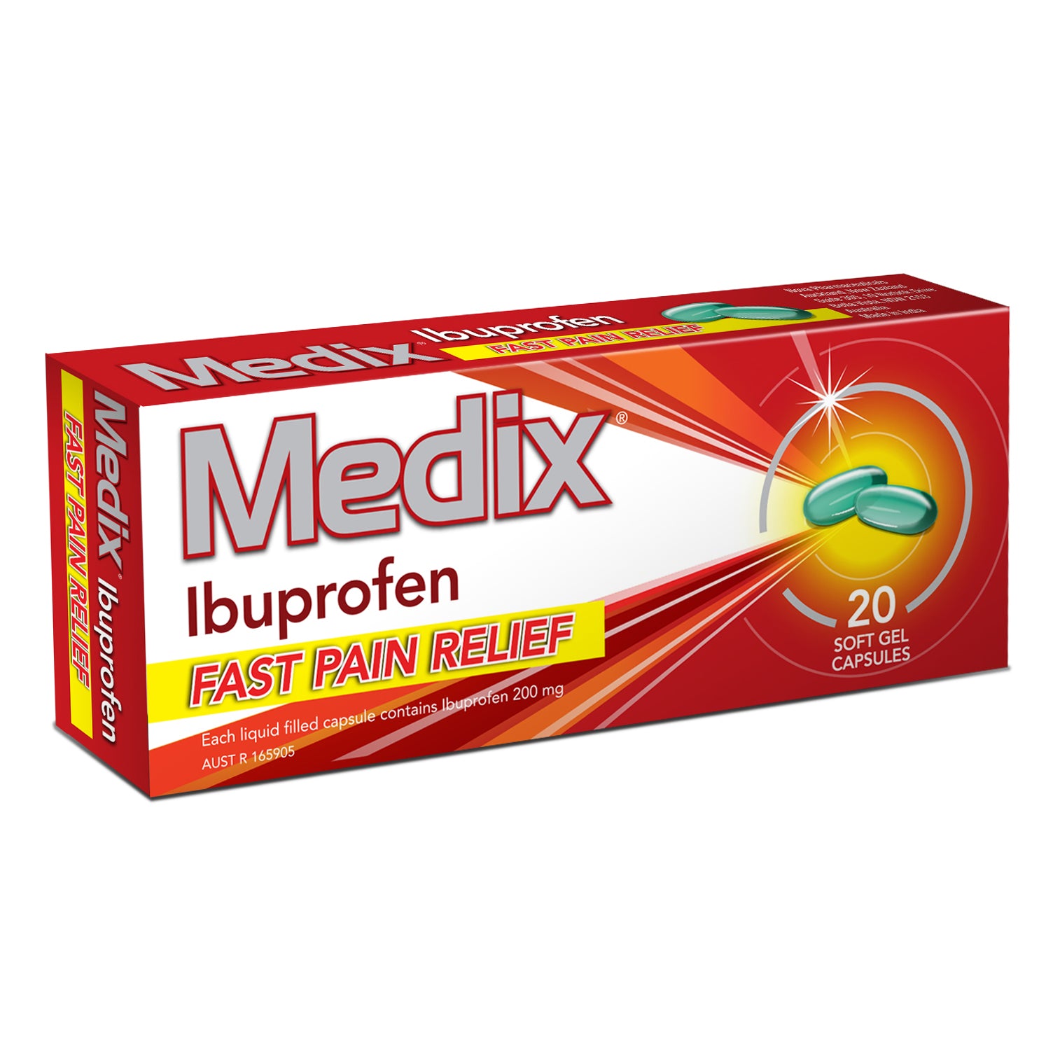 Medix Ibuprofen Soft Gel Capsules 200mg 20pk