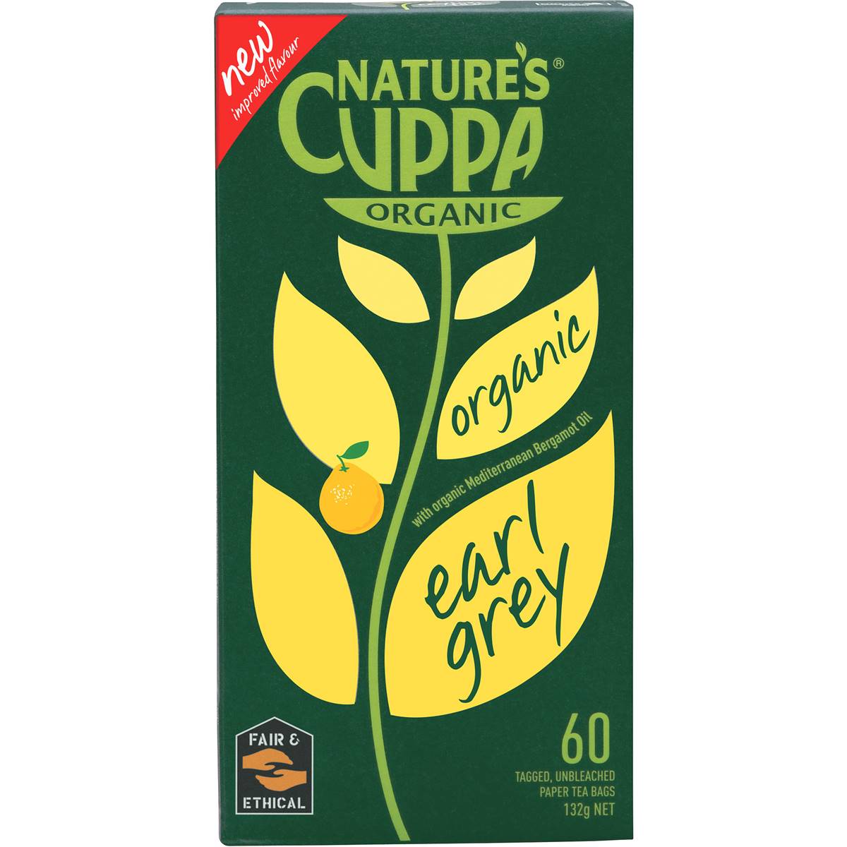 Nature's Cuppa Organic Earl Grey Tea Bags 60pk