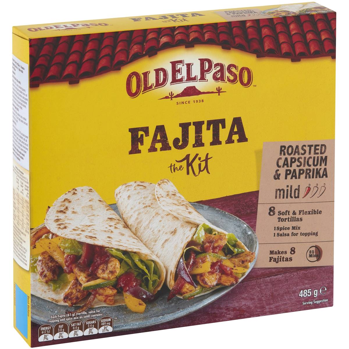 Old El Paso Fajita the Kit - Roasted Capsicum & Paprika, Mild 485g