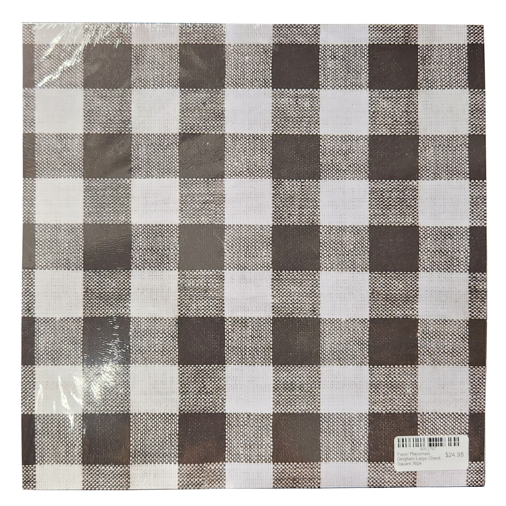 Paper Placemats - Gingham Large Check Square 30pk