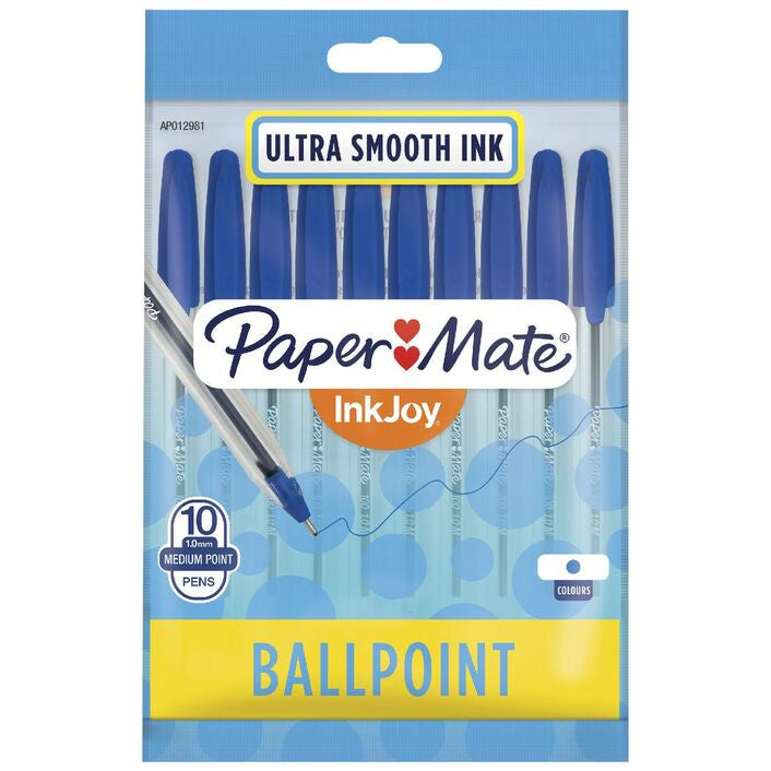 Papermate Inkjoy 100ST Ballpoint Pen Blue 10pk