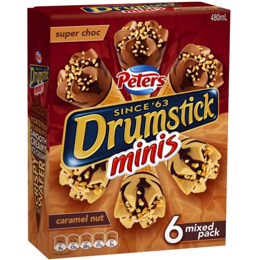 Peter's Mini Drumstick Chocolate Caramel Mixed 6pk