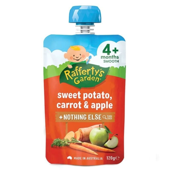 Rafferty's Garden Smooth 4mth+ Sweet Potato, Carrot & Apple 120g