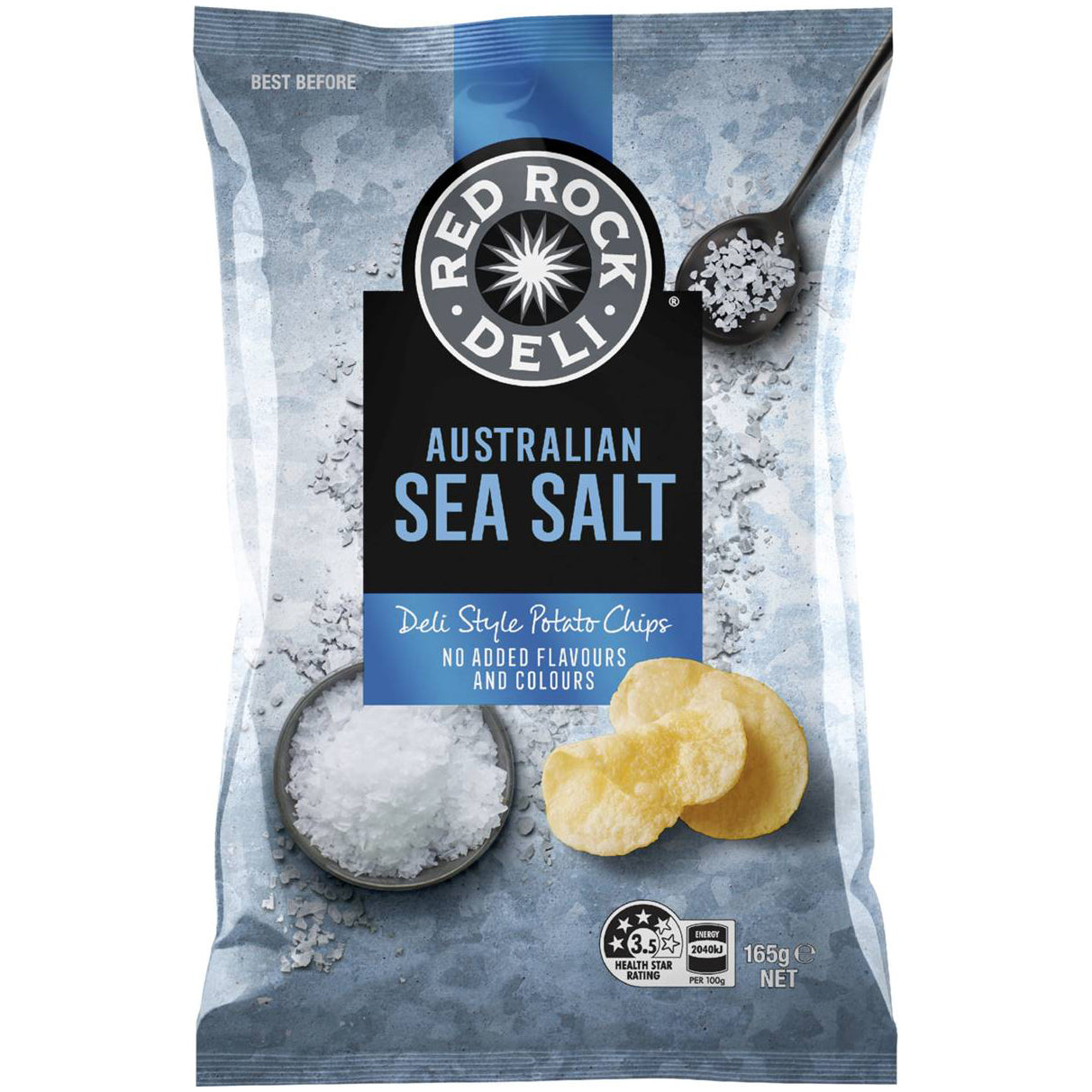 Red Rock Deli Potato Chips Sea Salt 165g