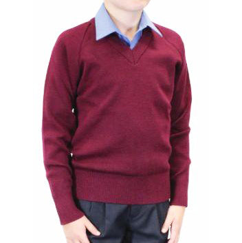 School Pullover Wool Burgundy