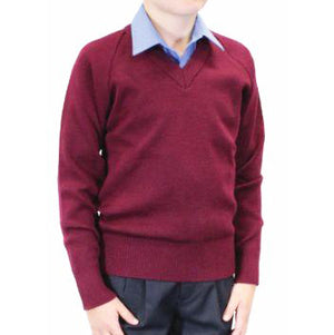 School Pullover Wool Burgundy