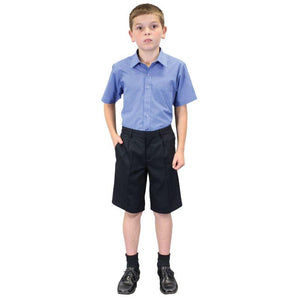 School Shorts Junior Navy Elastic Back