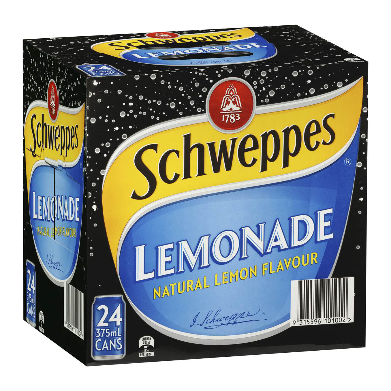 Schweppes Soft Drink Lemonade Cans 375ml x 24pk