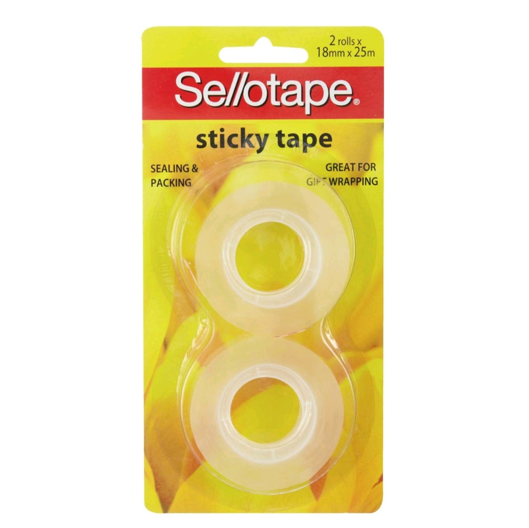 Sellotape Sticky Tape 18mm x 25m 2pk