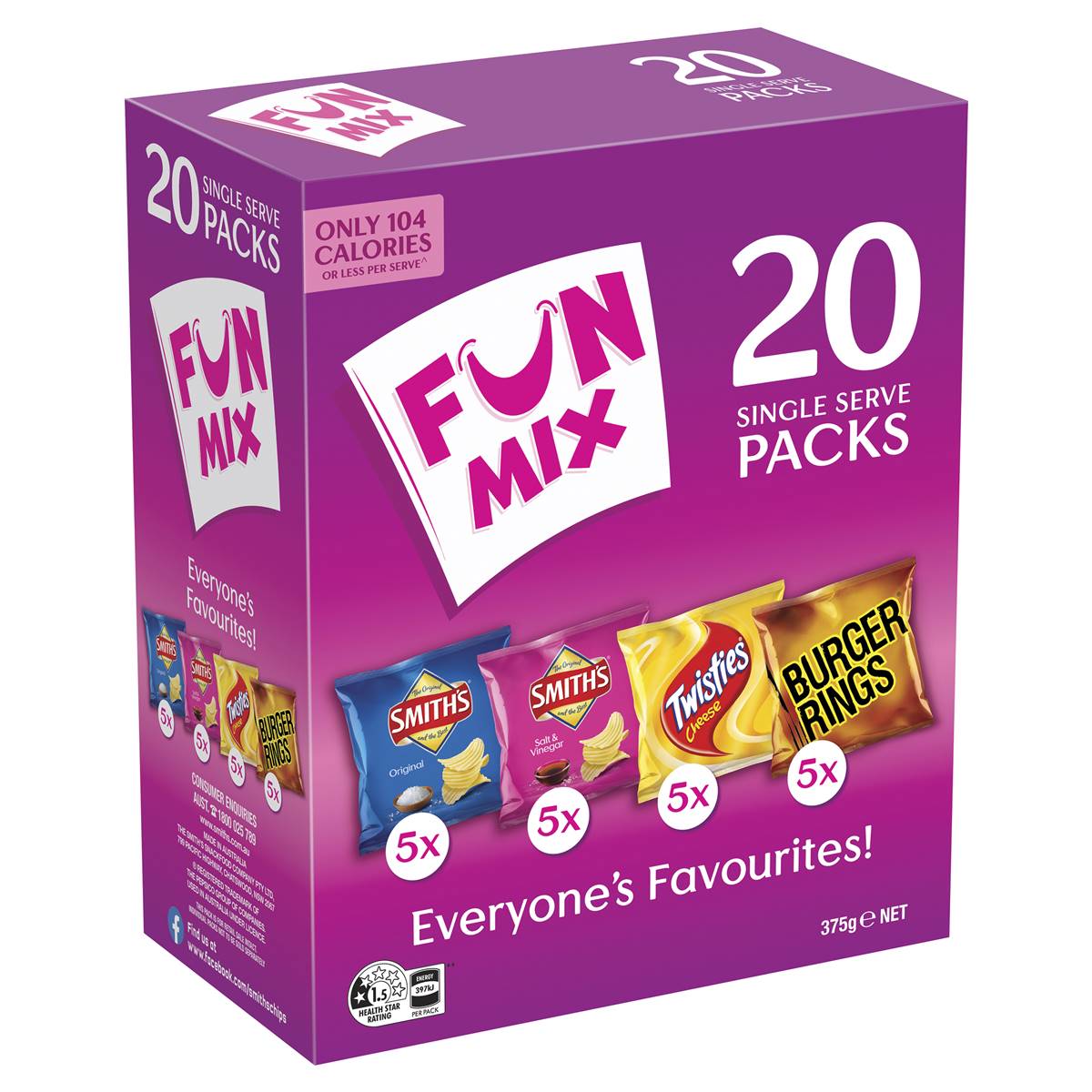 Smith's Chips Fun Mix Variety 20pk