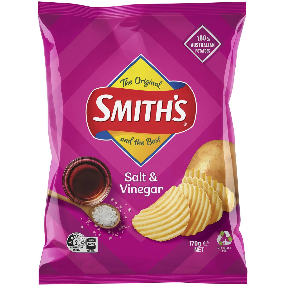 Smith's Crinkle Cut Chips Salt & Vinegar 170g