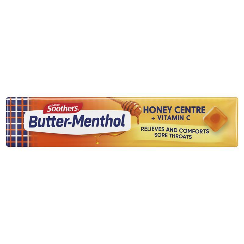 Soothers Butter-Menthol Honey + Vitamin C Medicated Lozenges 10pk