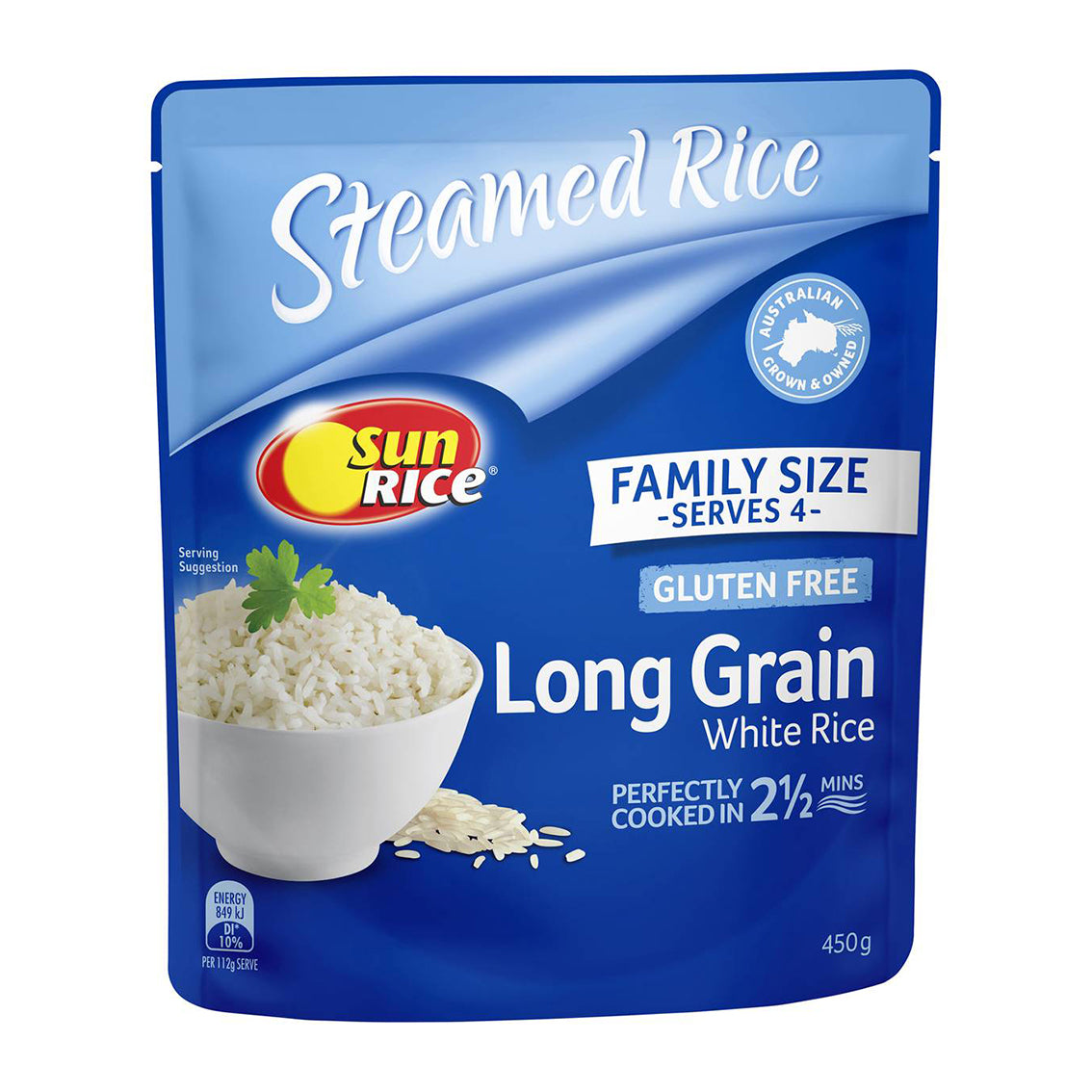 Sun Rice Long Grain White Rice Microwave Pouch 450g