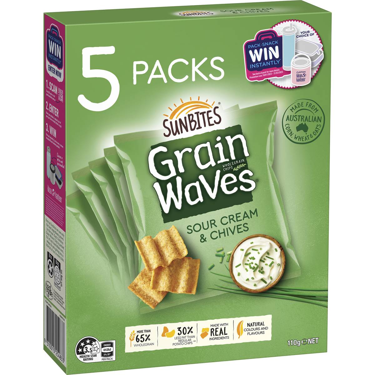 Sunbites Grain Waves Sour Cream & Chives 5pk