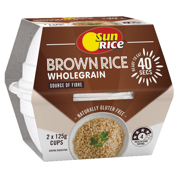 Sunrice Brown Rice Cups 125g x 2pk