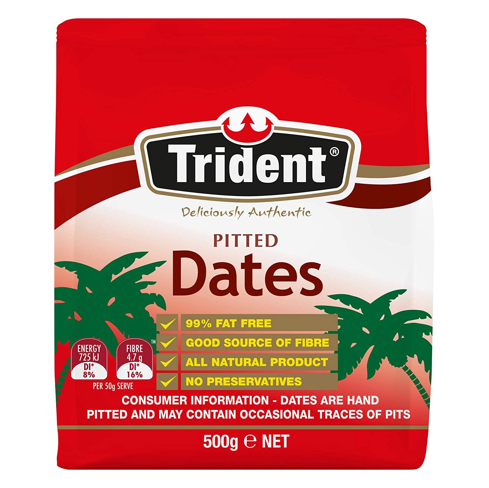 Trident Dried Pitted Dates 500g