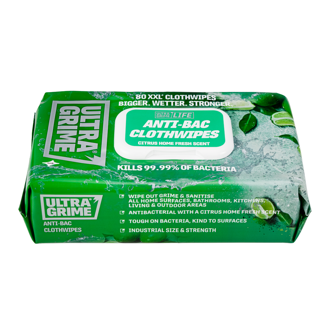 UltraGrime Anti-Bac XXL+ Clothwipes 80pk