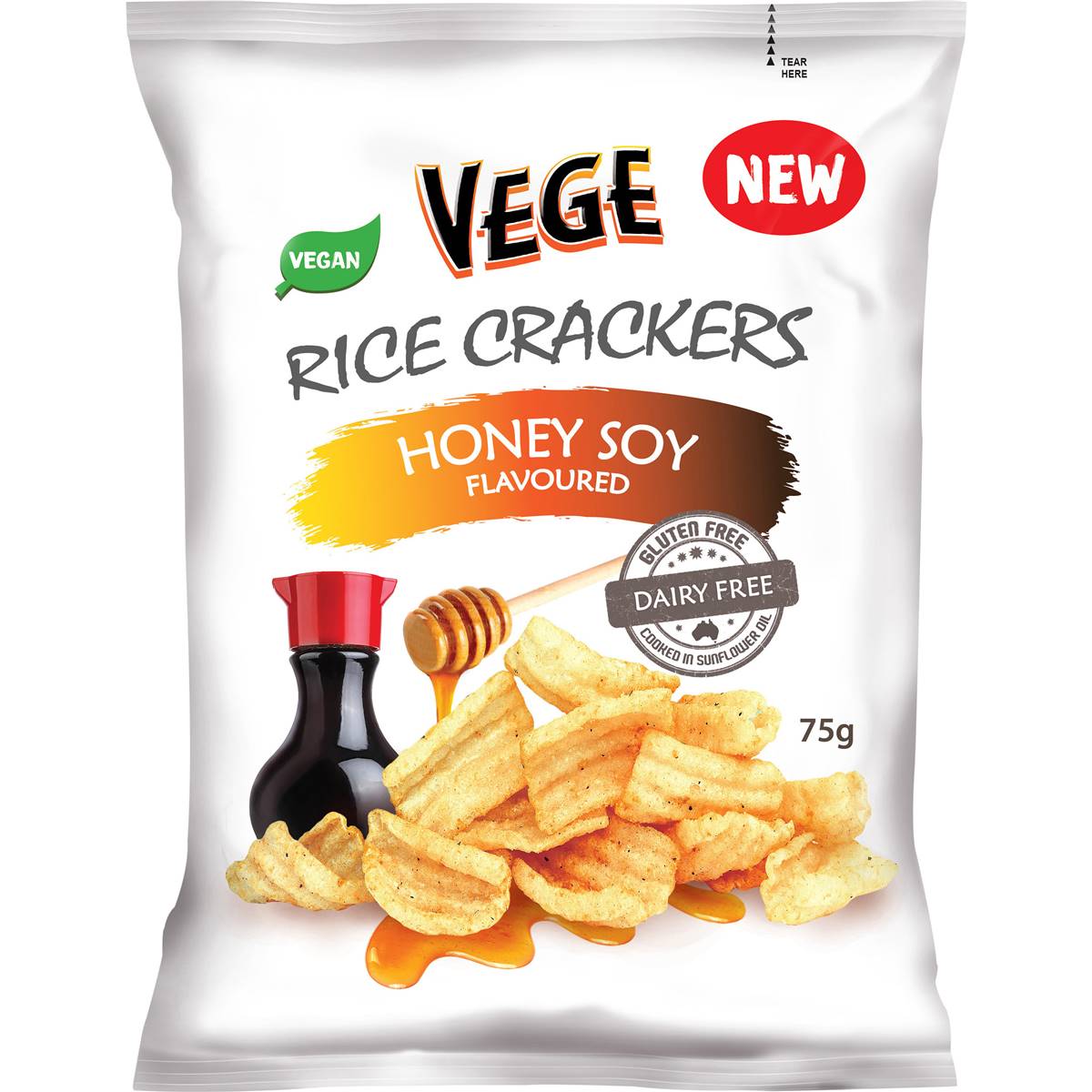 Vege Rice Crackers Honey Soy 75g