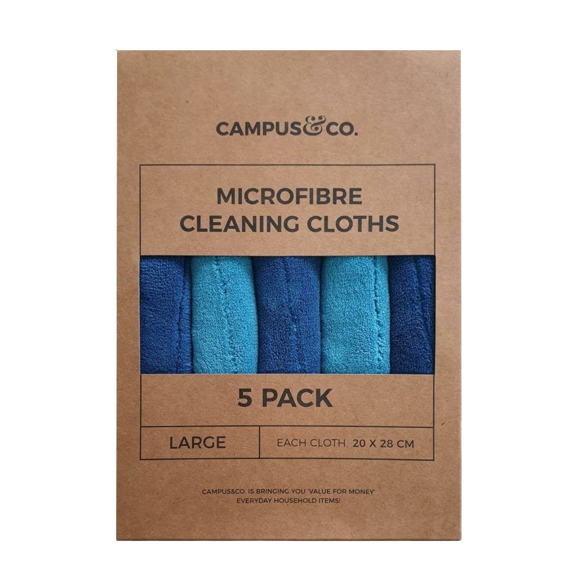 C&co Dbl Layer Microfibre Cleaning Cloth 20x28cm 5pk