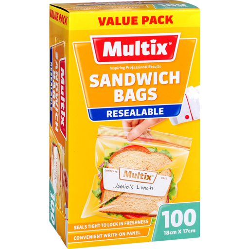 Multix Sandwich Bags Resealable 100pk