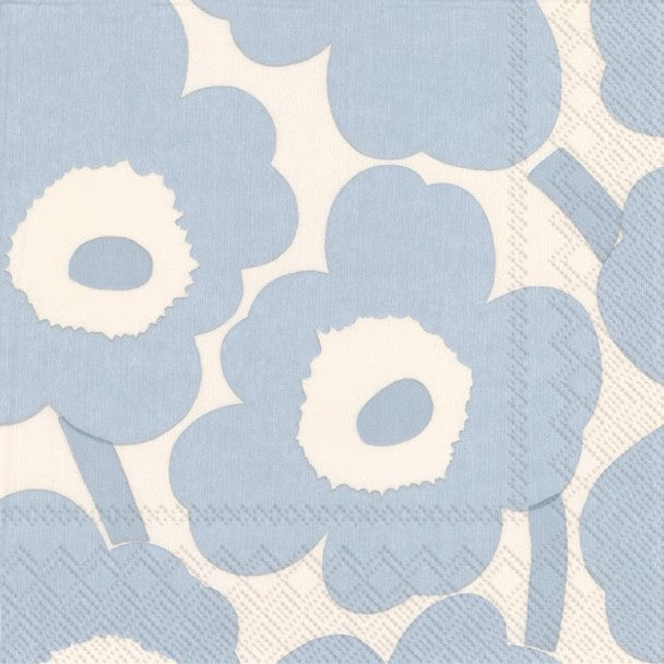 Marimekko Cocktail Napkin - Unikko Cream Light Blue