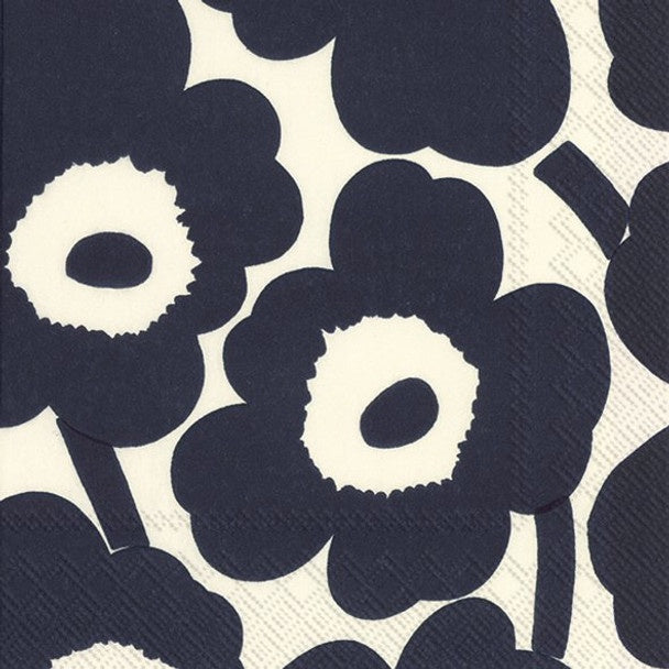 Marimekko Cocktail Napkin - Unikko Dark Blue Nature